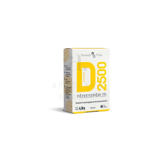 FORMULA VITALE D-VIT PÄIKESEPÄRLID 2500IU N40