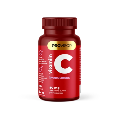 PROVISOR VITAMIIN C JA PUNASE PÄEVAKÜBARAGA TBL N60
