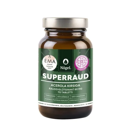 NÕGEL SUPERRAUD ACEROLA KIRSIGA TBL 60MG N70