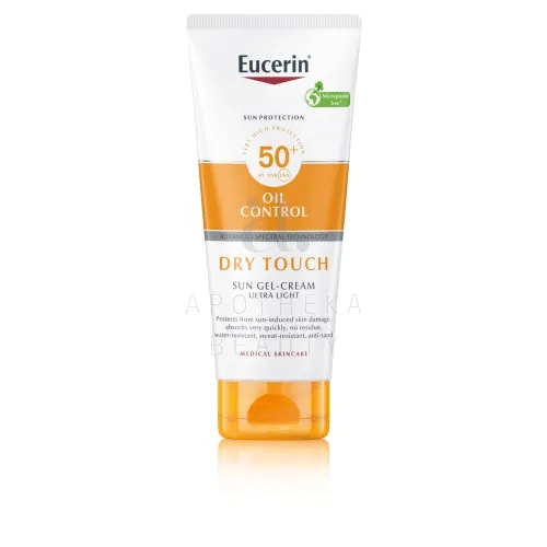 EUCERIN SUN PÄIKESEKAITSE GEEL-KREEM DRY TOUCH SPF50+ 200ML UUS