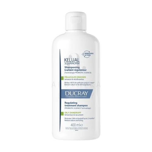 DUCRAY KELUAL SQUANORM SHAMPOON RASUSELE KÕÕMALE 400ML