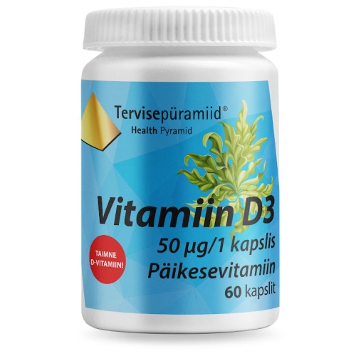 TERVISEPÜRAMIID VIT D3 KAPSLID TAIMNE 50MCG N60