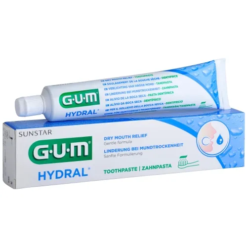 GUM HYDRAL ЗУБНАЯ ПАСТА ПРИ ПРОБЛЕМЕ СУХОСТИ ВО РТУ 75МЛ /6020/