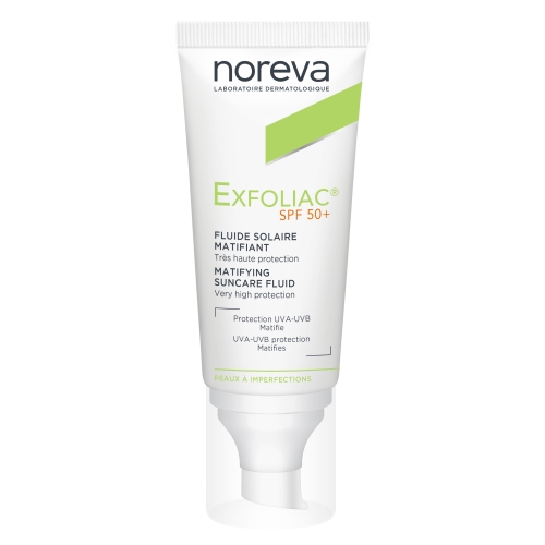 NOREVA EXFOLIAC PÄIKESEKREEM SPF50+ AKNELISELE NAHALE 40ML