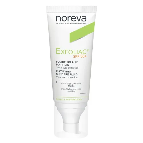 NOREVA EXFOLIAC PÄIKESEKREEM SPF50+ AKNELISELE NAHALE 40ML