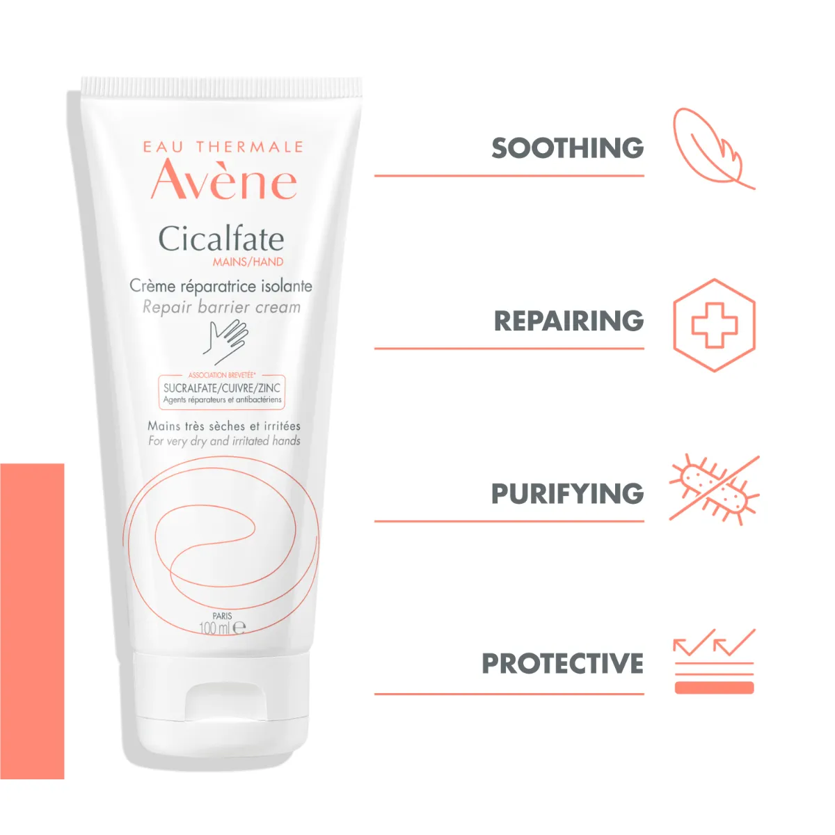 AVENE CICALFATE HAND REPAIRING BARRIER CREAM 100 ML - Изображение товара 2