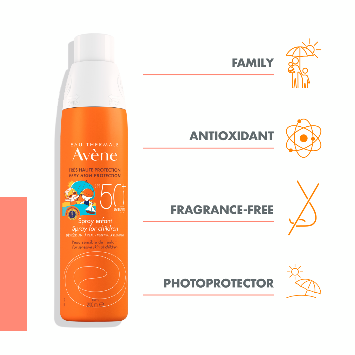 AVENE SUN CARE SPF 50+ SPRAY FOR CHILDREN 200ML