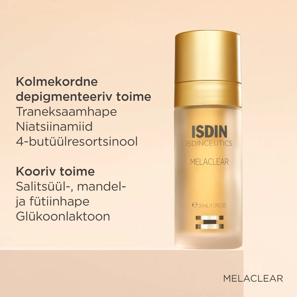 ISDIN MELACLEAR NÄOSEERUM PIGMENDILAIKUDELE 30ML - Изображение товара 2